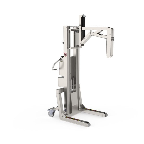 This fully electric roll lifting device is able to lift the roll through the core via an electrically expanding mandrel.