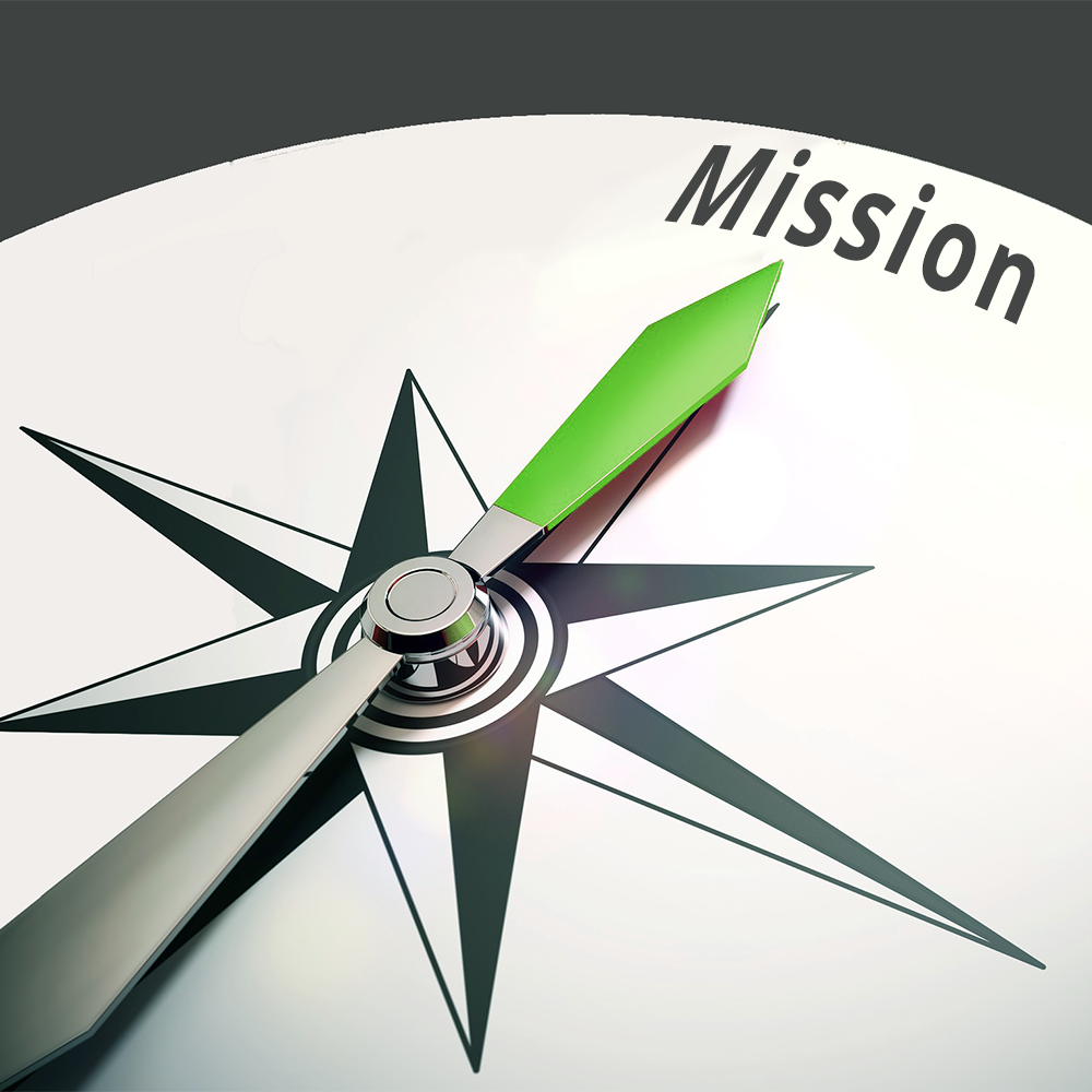 2Lift's mission. Picture of a compas needle pointing to 'mission'.