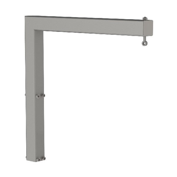 The crane arm (CA) is a very flexible lifting tool for handling a broad variety of loads. When mounted on our cranes lift solutions, the crane arm may connect with the load via a hook or karabiner. From the front, picture 1.
