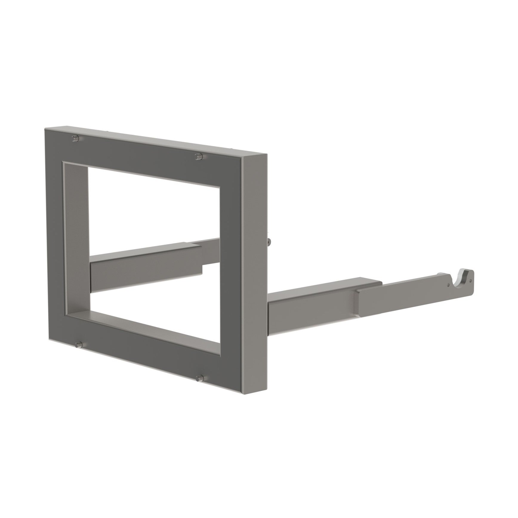 This customisable roll handler tool, the fork with notches (FN), may pick up rolls though their shaft. From the back, picture 2.
