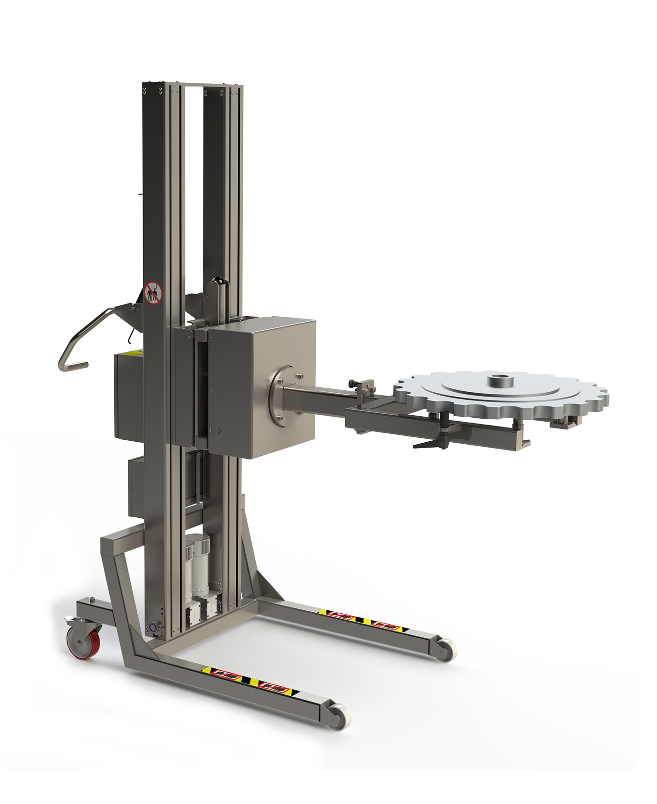 Customized lifting equipment for cleaning machine parts.