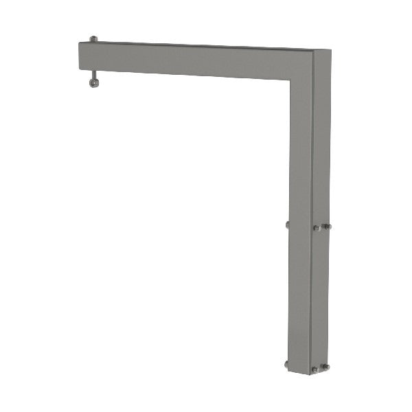 This material handling crane is built from the principles of modularity meaning that parts are easily interchangeable. Also easily customisable. From the back, picture 2.