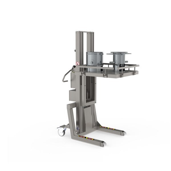 This material handling solution features a special platform with supportive edges so the loads don't risk falling off.