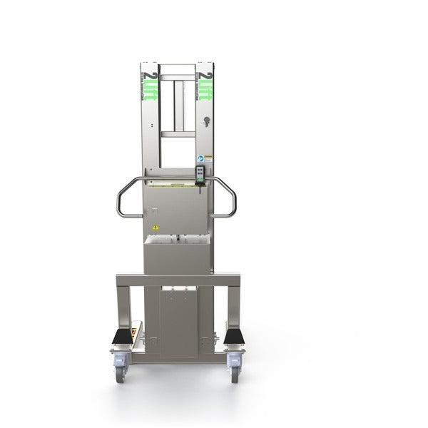 This piece of pharma lifting machinery can lift up to 500 kg. The 500 kg includes the lifter tool.