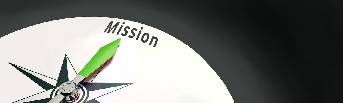 2Lift's mission statement. Image of a compass needle point to 'mission'.