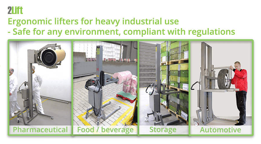 Industrial lift equipment for any industry: pharma, food and beverage, storage, automotive etc.