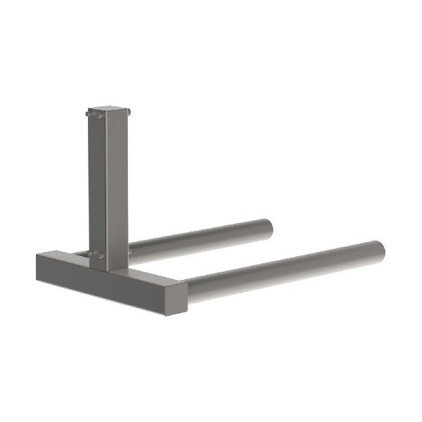 The reel and roll handling device, the double mandrel (DM), is ideal for picking up reels and rolls that need to be on placed on a mandrel. From the back, picture 1.