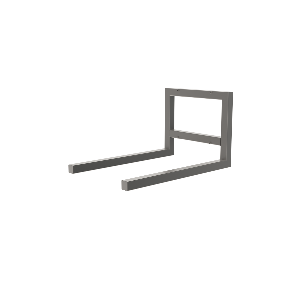 The fork (F) is a flexible box handler or pallet lifter attachment to our electric lifters. From the front, picture 2.