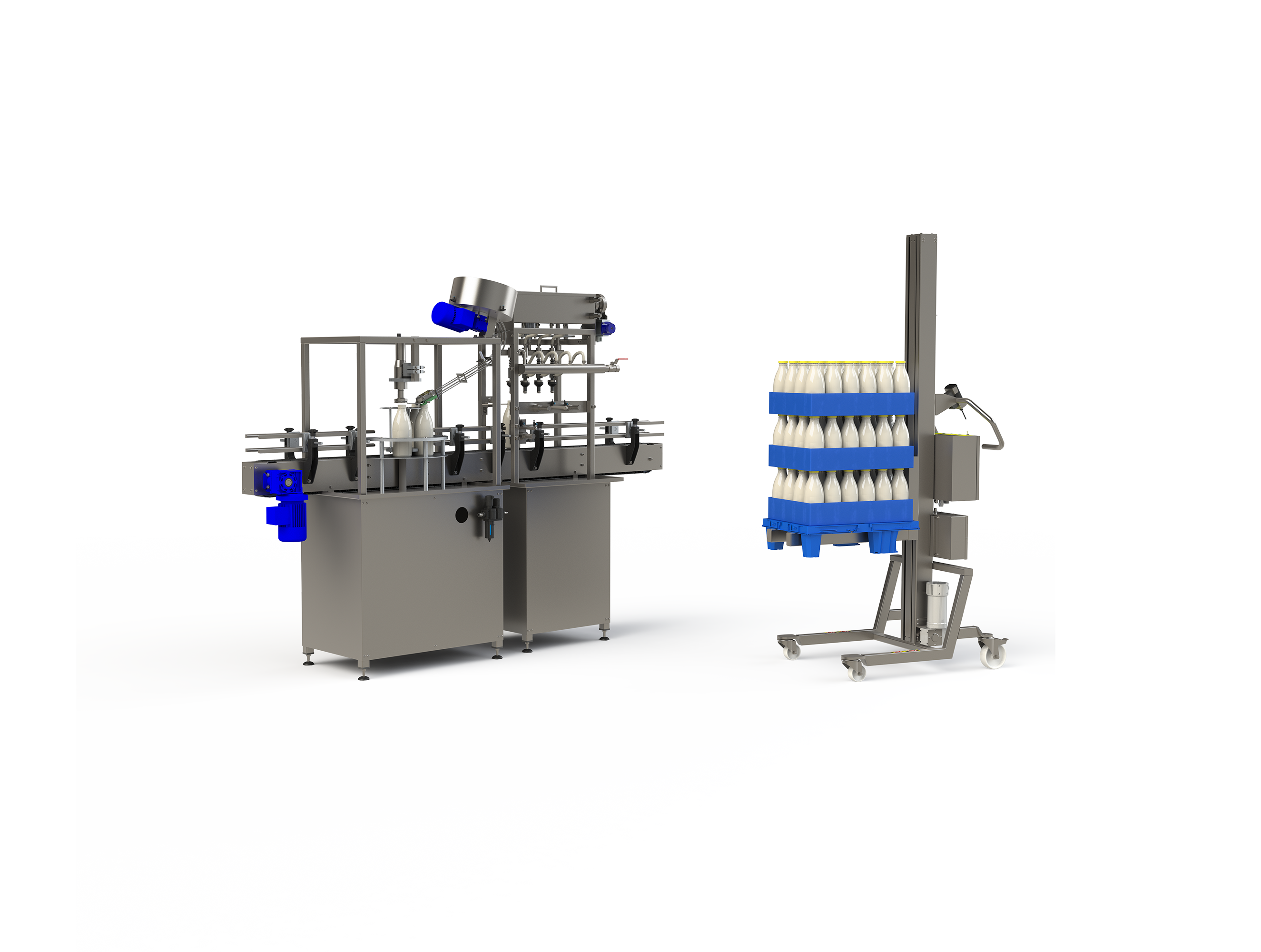 Electric pallet lifter in stainless steel for the food and beverage industry. Corrosion resistant.