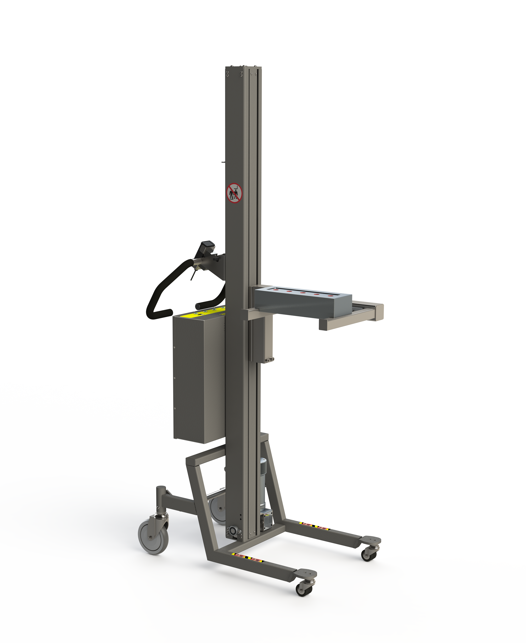 Smart handling system for extruder units in crayon production. 2Lift ApS.