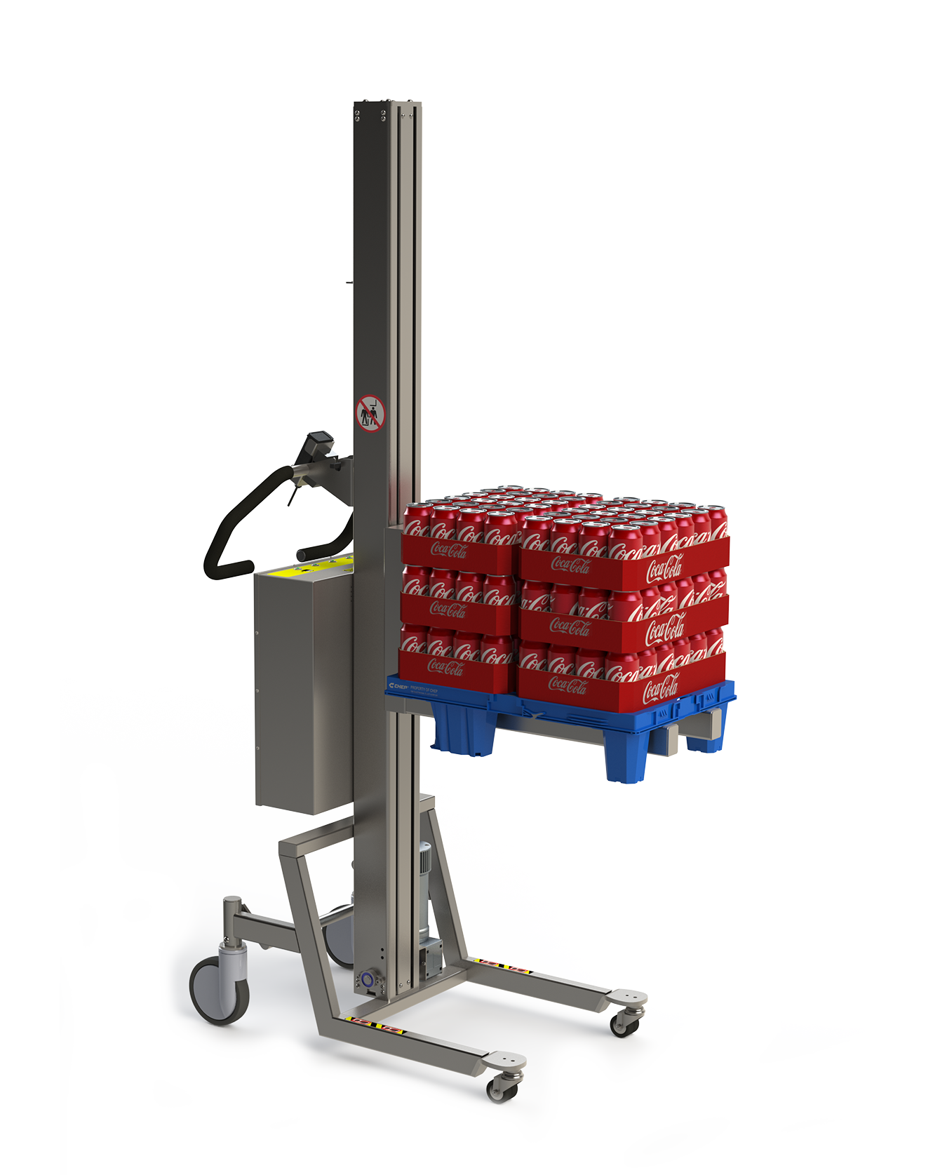 Electric pallet stacker. CHEP Pallet. 2Lift.