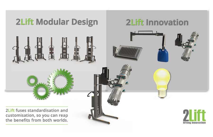 2Bespoke industrial material handling equipment. Fusing modular design and innovation. 2Lift ApS.
