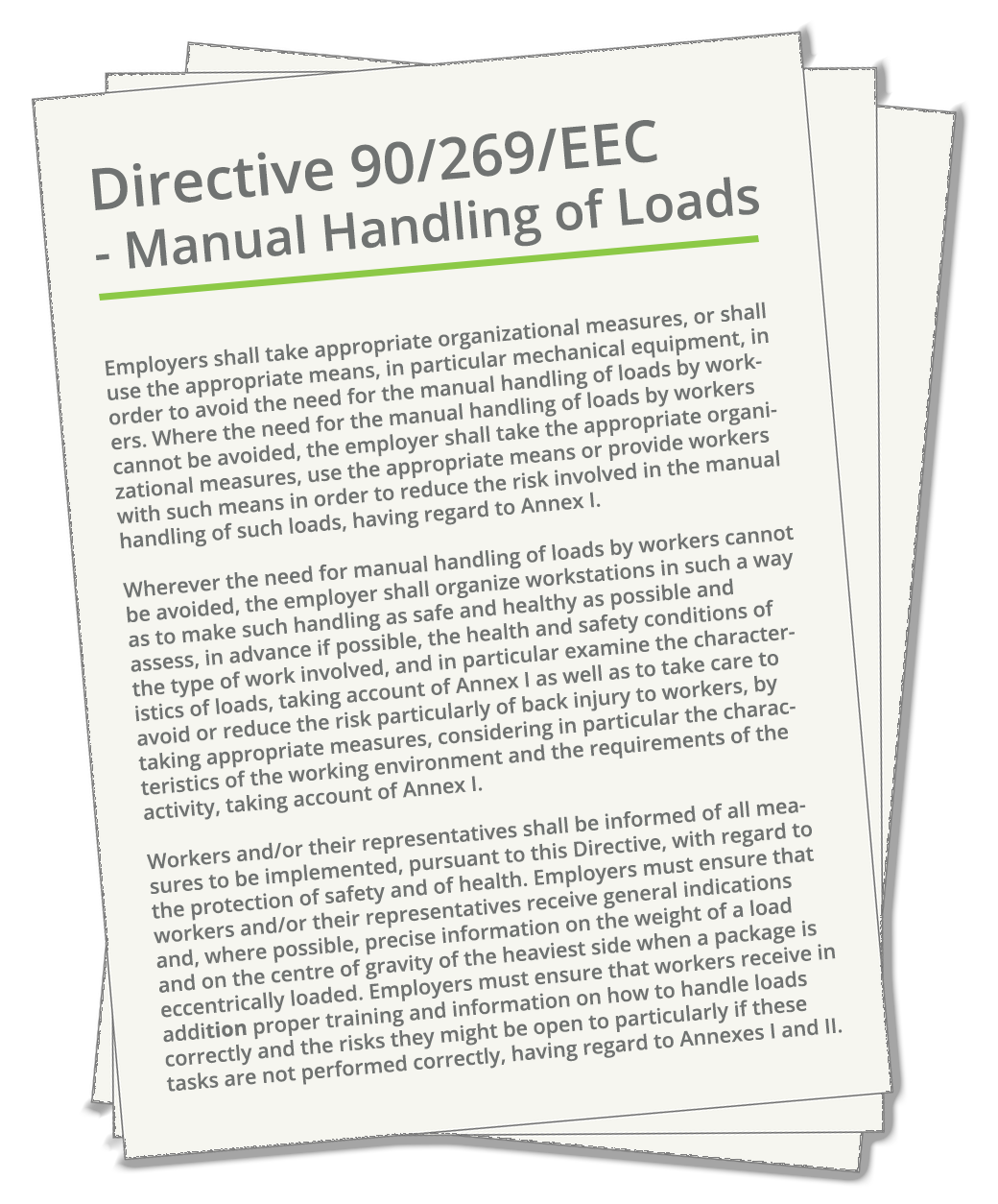 EU Directive 90/269/EEC, the manual handling directive.