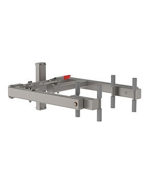The simple tipping unit (STU). When mounted on a box handler or drum lifter, a container may be manually tipped forward e.g. to empty a load.