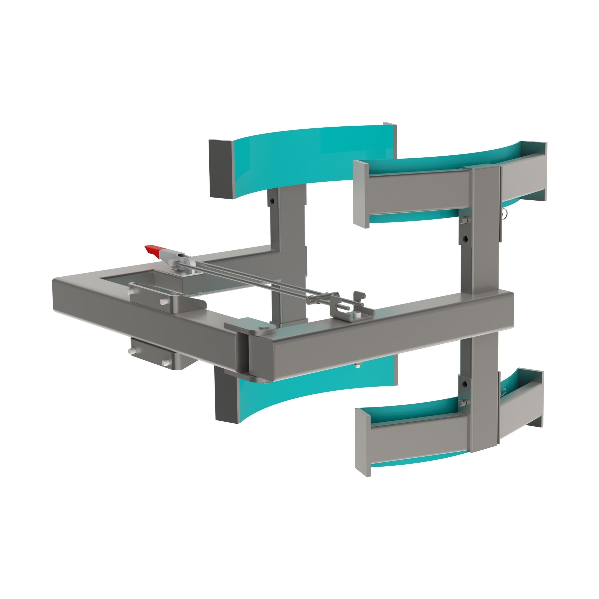 A roll and drum lift tool in stainless steel. This manual clamp (MC) is ideal for handling cylindrical loads. From the back, picture 2.