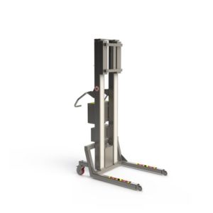 GMP-optimised electric mini lift able to lift up to 300 kg. Designed for pharma and biotech.