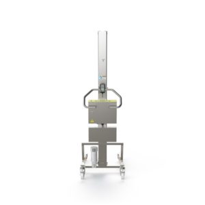 Lightweight, hygienic and corrosive resistant vertical lifter ideal for the food and beverage industry.