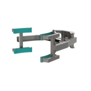 The lifter tool, the electric clamp (EC), is equipped with gripper hands that can be easily exchanged according to size and shape of the required load. From the front, picture 1.