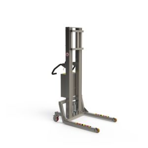 Modularly built stainless steel material handling items that can lift up to 300 kg.