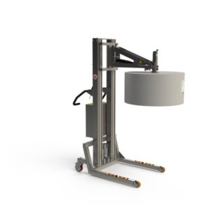 This electric roll handling apparatus in stainless steel can handle rolls up to 180 kg.