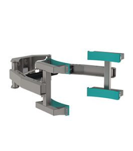The electric clamp (EC) may hold many different typs of loads e.g. rolls or drums. These lifting clamps are modularly built so that you can easily exchange the gripper hands or combine it with a rotation device. From the front, picture 2.