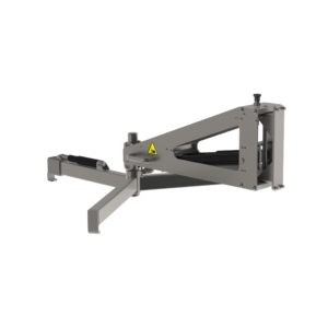 The electric reel gripper (ERG) is a lifter tool that grabs the reel on the outer diameter at three points. Horizontal position, from behind, picture 1.