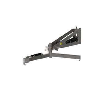 The lifter tool, the electric reel gripper (ERG), is designed to easily grip and move reels. The ERG may tip the reel 90 degrees for placement on e.g. a mandrel. Horizontal position, from the front, picture 1.