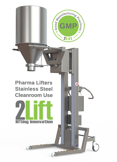 GMP pharma material handling equipment for clean room use.