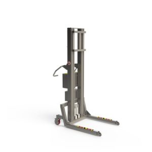 Corrosive resistant material handling machines that can lift up to 300 kg. Ideal for the food and beverage industry.