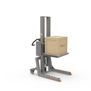 Material handling machinery for lifting many different types of loads e.g. boxes. The lifter tool is a metal platform.