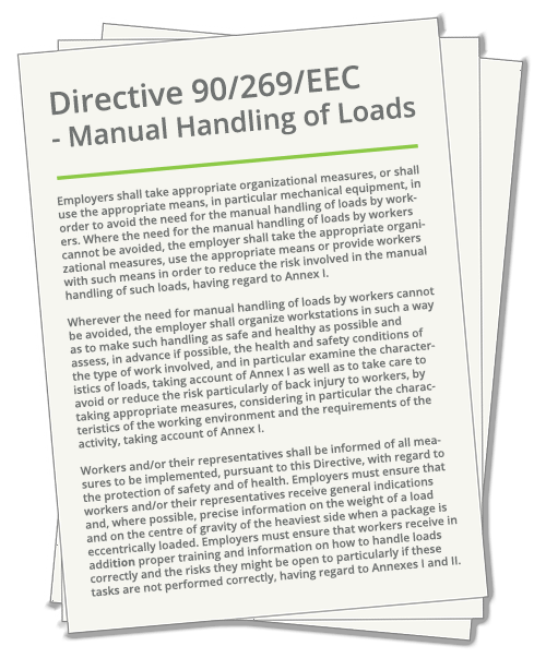 EU Directive 90/269/EEC, the manual handling directive.