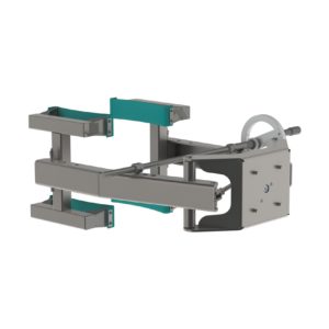 Easily customisable, the lifting tool, themanual clamp with spindle (MCS), is designed to lift drums and rolls up to 80 kg. From the back, picture 2.