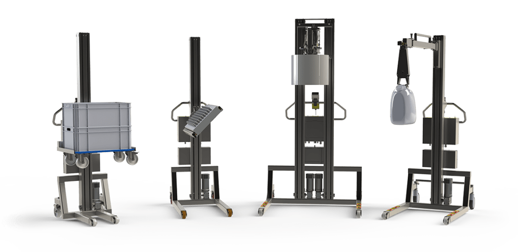 Hygienic stainless steel material handling equipment for the food and beverage industry. 2Lift ApS.