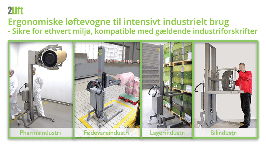 Industrielle minilifte til intern transport i enhver industri: pharmaindustrien / farmaindustrien, fødevareindustrien, lagerindustrien, bilindustrien etc.